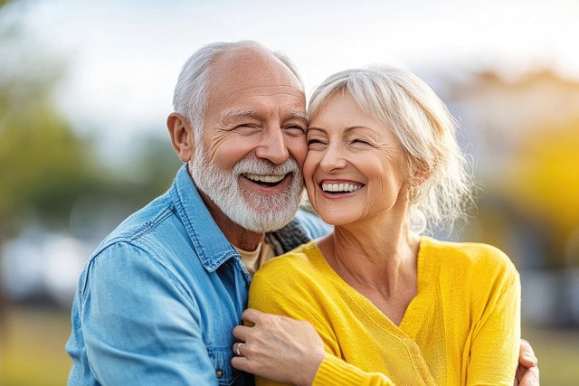 Senior couple smiling