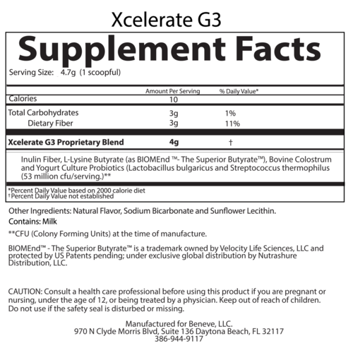 Xcelerate-G3-Ingredients gut health supplement G3