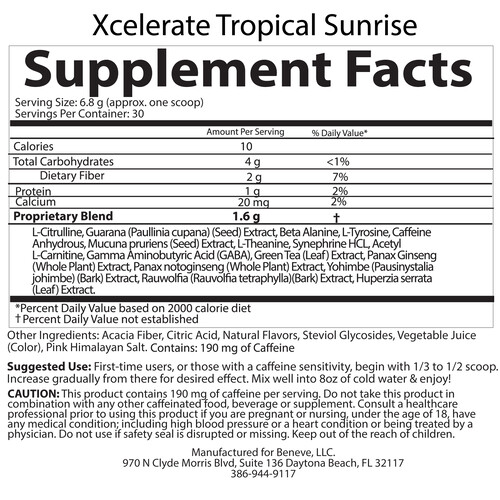 Xcelerate-Tropical-Sunrise-ingredients-500 Xcelerate Tropical Sunrise Ingredients